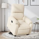 vidaXL Fauteuil inclinable électrique beige tissu microfibre