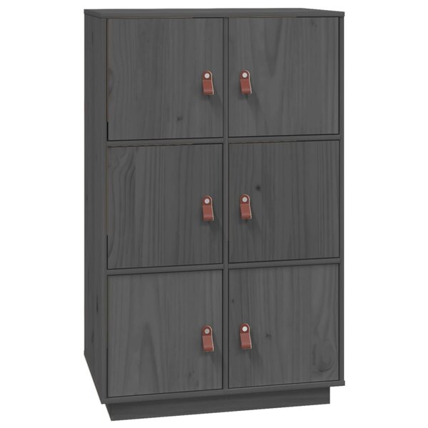vidaXL Buffet haut Gris 67x40x108 5 cm Bois massif de pin