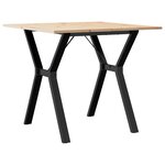 vidaXL Table à manger cadre en Y 90x90x75 cm bois de pin massif acier