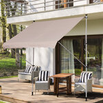 Store banne manuel rétractable 2L x 1 5l x 1 7-2 8H m inclinaison réglable installation rapide métal alu polyester beige