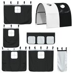 vidaXL Lit superposé sans matelas avec toboggan blanc noir 90x190 cm