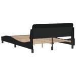 vidaXL Cadre de lit sans matelas noir 140x200 cm tissu