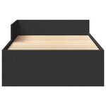 vidaXL Cadre de lit sans matelas noir 100x200 cm bois d'ingénierie