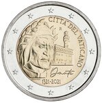 2 Euros Commémo. 2021 - 700 ans de la mort de Dante Alighieri