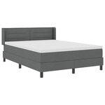 vidaXL Lit à Ressorts avec Matelas Gris Foncé 160x200 cm Tissu