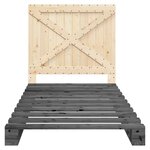 vidaXL Cadre de lit et tête de lit gris 100x200 cm bois de pin massif