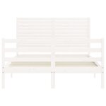 vidaXL Cadre de lit avec tête de lit blanc 140x200 cm bois massif