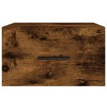 vidaXL Table de chevet murale chêne fumé 35x35x20 cm