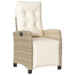 vidaXL Ensemble à manger de jardin et coussins 9 Pièces beige Poly rotin