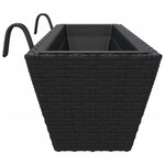 vidaXL Jardinières avec crochets 2 Pièces noir résine tressée