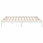 vidaXL Cadre de lit sans matelas blanc bois massif