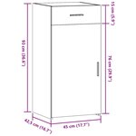vidaXL Buffet blanc 45x42 5x93 cm bois d'ingénierie