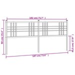 vidaXL Tête de lit métal noir 180 cm