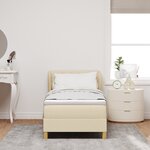 Lit Box Spring vidaXL avec Matelas en Crème - 80x200 cm