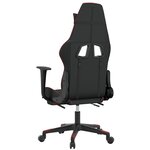 vidaXL Chaise de jeu de massage repose-pied Noir&Bordeaux Similicuir