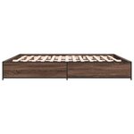 vidaXL Cadre de lit chêne marron 200x200 cm bois d'ingénierie et métal
