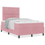 Lit Box Spring vidaXL avec Matelas Rose 120x200 cm Velours