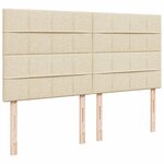 vidaXL Sommier à lattes de lit avec matelas Crème 200x200 cm Tissu