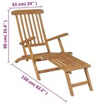 vidaXL Chaise de terrasse avec repose-pied Bois de teck solide