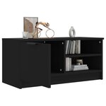 vidaXL Meuble TV Noir 80x35x36 5 cm Bois d'ingénierie
