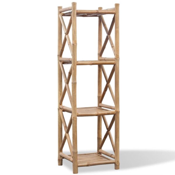 vidaXL Étagère à 4 niveaux carré bambou