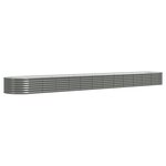 vidaXL Lit surélevé de jardin Acier enduit de poudre 512x80x36 cm gris