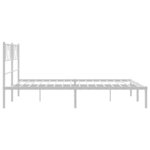 vidaXL Cadre de lit métal sans matelas et tête de lit blanc 140x200 cm