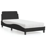 vidaXL Lit avec matelas noir 80x200 cm velours