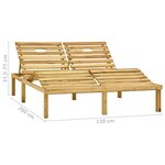 vidaXL Chaise longue double et coussins gris Bois de pin imprégné