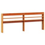 vidaXL Tête de lit avec étagères marron cire 200 cm bois massif de pin