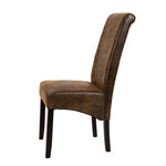 Lot de 2 chaises de salle à manger salon cuisine design aspect cuir marron foncé 1908012