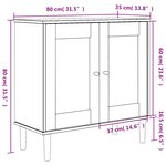 vidaXL Buffet SENJA aspect rotin marron 80x35x80 cm bois massif de pin