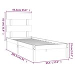 vidaXL Cadre de lit sans matelas blanc 90x200 cm bois massif