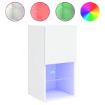vidaXL Meuble TV avec lumières LED blanc 30 5x30x60 cm