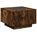 vidaXL Table basse avec LED chêne fumé 60x60x40 cm bois d'ingénierie