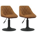 Vidaxl chaises pivotantes à dîner 2 pcs marron velours