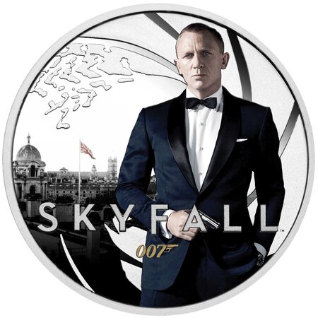 Pièce de monnaie 50 Cents Tuvalu 2022 1/2 once argent BE – James Bond (Skyfall)