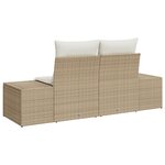 vidaXL Canapé de jardin 2 places avec coussins en poly rotin beige