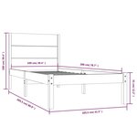 vidaXL Cadre de lit sans matelas blanc 100x200 cm bois de pin massif