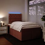 vidaXL Sommier à lattes de lit avec matelas Rose 120x200 cm Velours