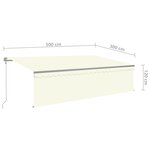 vidaXL Auvent automatique store capteur de vent et LED 5x3 m Crème