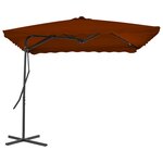 vidaXL Parasol de jardin avec mât en acier terre cuite 250x250x230 cm