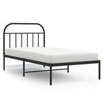 vidaXL Cadre de lit métal avec tête de lit noir 107x203 cm