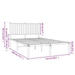 vidaXL Cadre de lit métal sans matelas et tête de lit blanc 120x200 cm