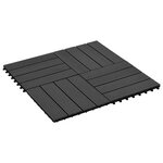 vidaXL Carreaux de terrasse 22 Pièces 30 x 30 cm 2 m² WPC Noir