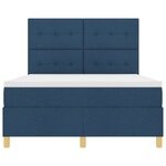 vidaXL Lit à ressorts avec matelas bleu 140x200 cm en tissu