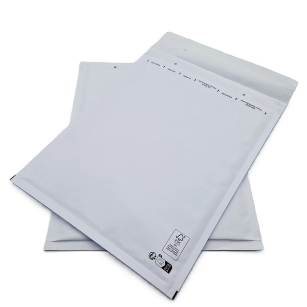 Lot de 50 pochettes ( enveloppes ) à bulles h/8 : 260 x 360 mm en kraft blanc