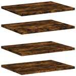 vidaXL Étagères murales 4 Pièces chêne fumé 40x30x1 5cm bois d'ingénierie