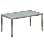 vidaXL Salon de jardin 7 Pièces avec coussins Résine tressée Gris