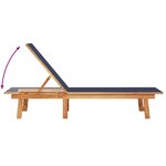 vidaXL Chaise longue et table bleu bois d'acacia solide et textilène